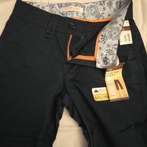 Lee Midnight NAVY Roll UP Capri Pants with Floral Lining on The Waist Size 4
